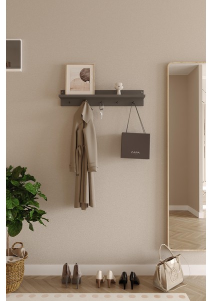 Wood Aria Modern Duvar Askılık, Hol Askılık, Duvar Askılık, Portmanto, Vestiyer 80 cm fırsatları