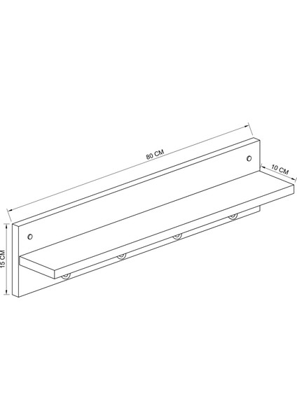 Wood Aria Modern Duvar Askılık, Hol Askılık, Duvar Askılık, Portmanto, Vestiyer 80 cm indirimleri