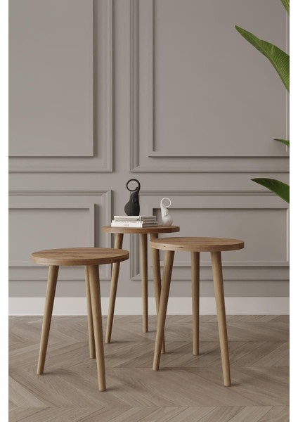 Wood Aria Zigon Sehpa, 3lü Zigon Sehpa, Ahşap Ayaklı Zigon Sehpa, Kahve Masası fiyatları