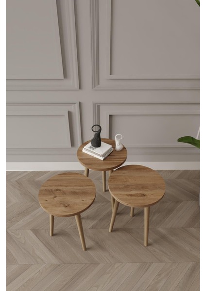 Wood Aria Zigon Sehpa, 3lü Zigon Sehpa, Ahşap Ayaklı Zigon Sehpa, Kahve Masası modelleri