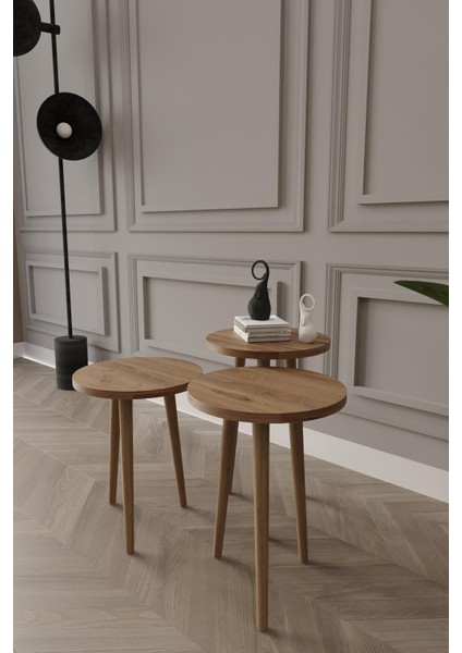 Wood Aria Zigon Sehpa, 3lü Zigon Sehpa, Ahşap Ayaklı Zigon Sehpa, Kahve Masası fırsatları