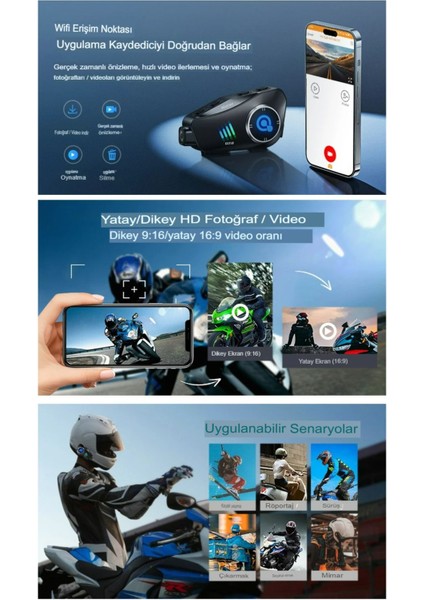 Ensiga Hd 1080P Kameralı Bluetooth Kulaklık Intercom Kask Wifi Dvr Gürültüsüz Motosiklet Kulaklık modelleri