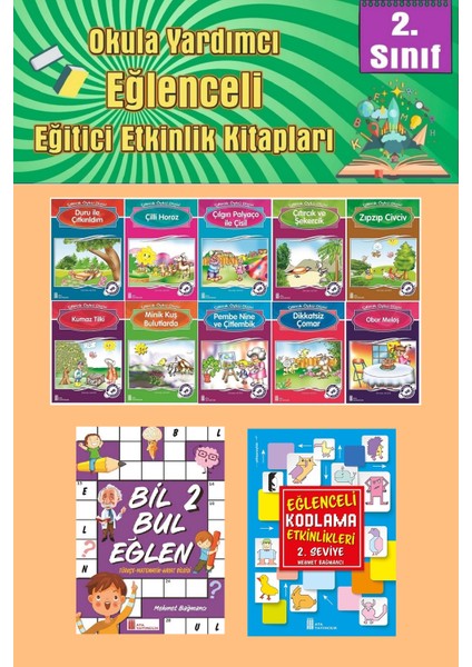 2.sınıflar Için Okumayı Sevdiren 10 Lu Hikaye Seti -Bil Bul Eğlen-Kodlama 3 (Okulda Evde Tatilde)