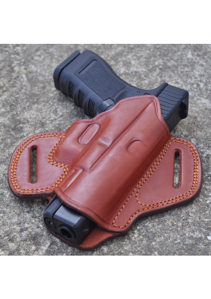 Deri Silah Kılıfı Glock 17-19-23 Için Combat Master Kelebek - Sağ El - Vaketa Deri Özel El Yapımı