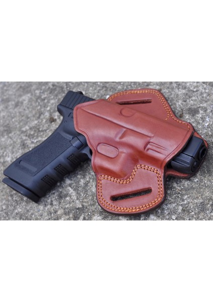 Deri Silah Kılıfı Glock 17-19-23 Için Combat Master Kelebek - Sağ El - Vaketa Deri Özel El Yapımı