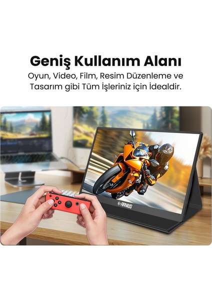 RXM6144 15.6" Fhd 5ms144Hz Type-C Telefon&oyun Konsolu Uyumlu Metal Kasa Taşınabilir Monitör modelleri