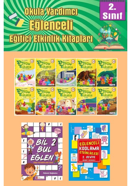 2.sınıflar Için Okumayı Sevdiren 10 Lu Hikaye Seti -Bil Bul Eğlen-Kodlama 5 (Okulda Evde Tatilde)