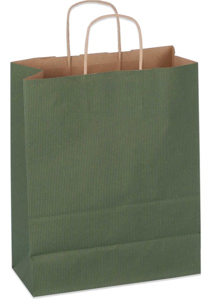 32*41*12 Yeşil Kraft Saplı Kağıt Çanta 25 Adet modelleri