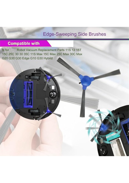 Eufy 11S 12 15T 15C 25C 30 30 35C 11S Max 15C Max 25C Max 30C Max G20 G30 G30 Robot Süpürge Parçaları Için Yan Fırçalar (Yurt Dışından)