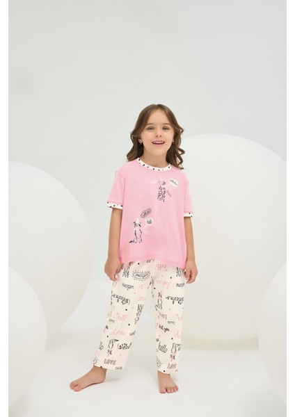 8804 Kız Ç. Baskılı Pijama Takım