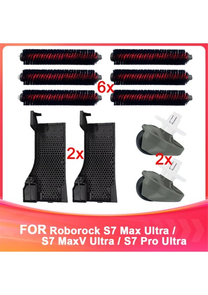 Roborock S7 Max Ultra/s7 Maxv Ultra/s7 Pro Ultra Temizleme Tankı Filtre Temizleme Fırçası Ön Tekerlek Tekerleği ile Uyumludur (Yurt Dışından)