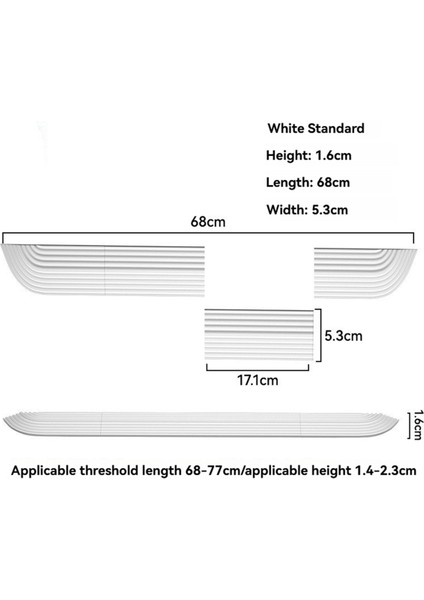 Zemin Süpürgesi Eşik Çubukları Eşik Uzunluğu 68-77 Cm/yükseklik 1,4-2,3 cm Çoğu Süpürme Robotuna Uygulanır B (Yurt Dışından)