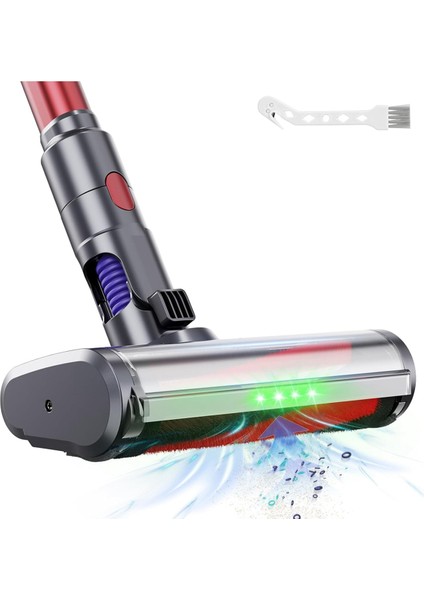 Dyson V7 V8 V10 V11 V15 Elektrikli Süpürgeler Için LED Farlı Sert Zemin Aparatı Kıl Rulo Fırça Başlığı (Yurt Dışından)