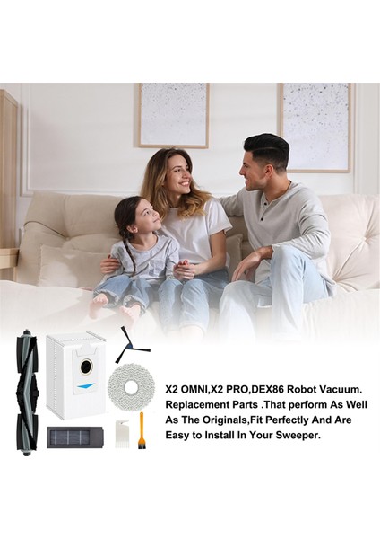 Ecovacs Deebot X2 Omni E/x2 Combo Robot Süpürge, Ana Fırça, Yan Fırça, Hepa Filtreler Için Uyumlu Aksesuar Kiti (Yurt Dışından)