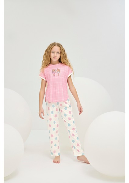 8833 Kız Ç. Baskılı Pijama Takım