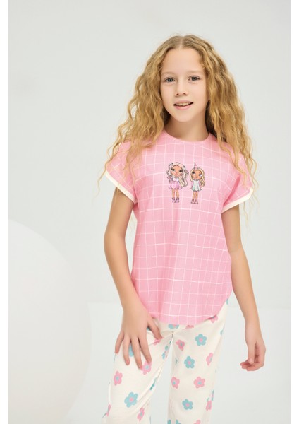 8833 Kız Ç. Baskılı Pijama Takım