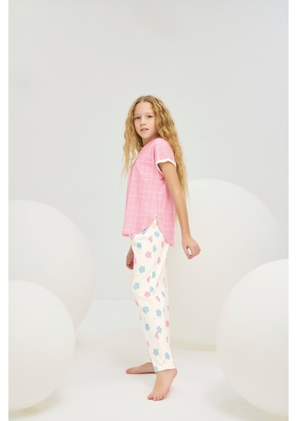 8833 Kız Ç. Baskılı Pijama Takım
