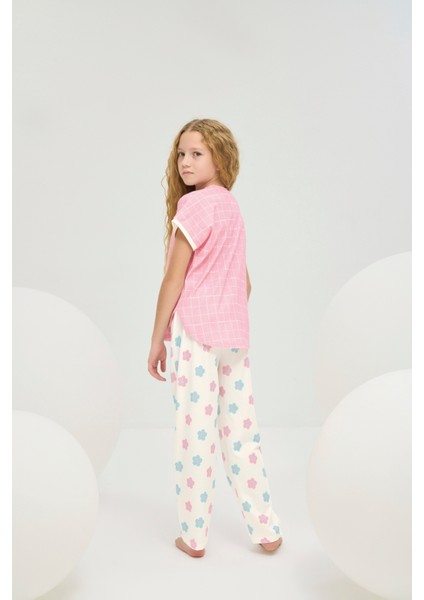 8833 Kız Ç. Baskılı Pijama Takım