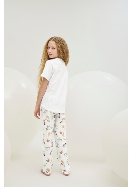 8872 Kız Ç. Baskılı Pijama Takım
