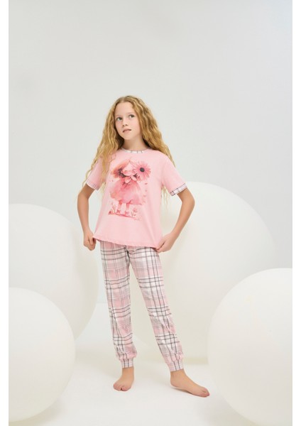 8849 Kız Ç. Baskılı Pijama Takım