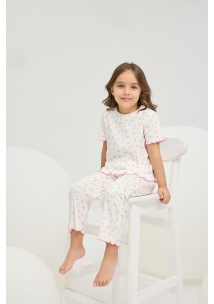 8810 Kız Ç. Fitilli Pijama Takım