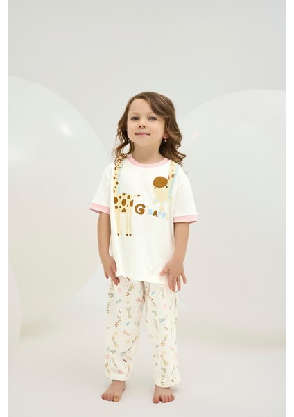8863 Kız Ç. Baskılı Pijama Takım
