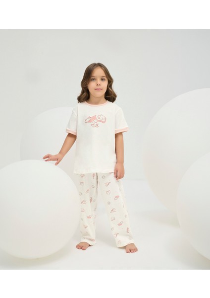 8855 Kız Ç. Baskılı Pijama Takım