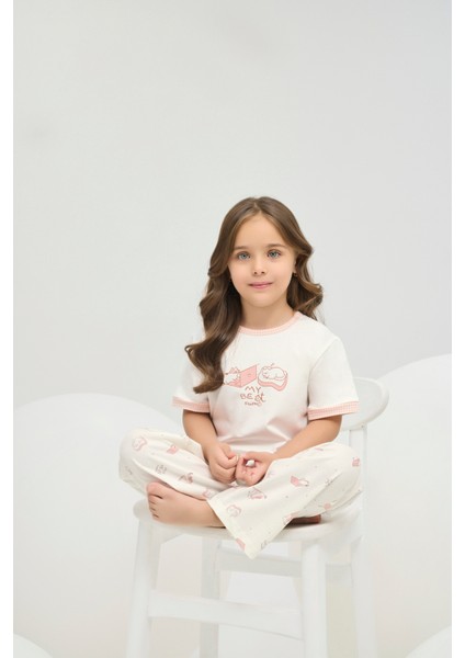 8855 Kız Ç. Baskılı Pijama Takım