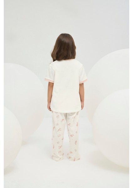 8855 Kız Ç. Baskılı Pijama Takım