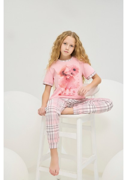 8849 Kız Ç. Baskılı Pijama Takım