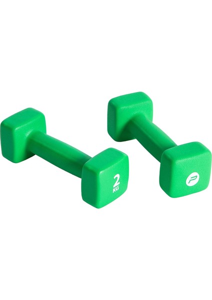 2x2 Kg Neopren Dambıl, Yeşil, Sağlıklı ve Hafif Fitness Ağırlığı