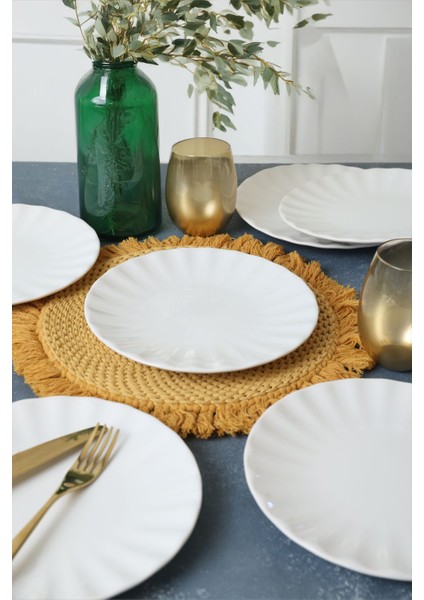 Beyaz Sirius Pasta Tabağı 22 cm 6 Adet 004 fiyatları