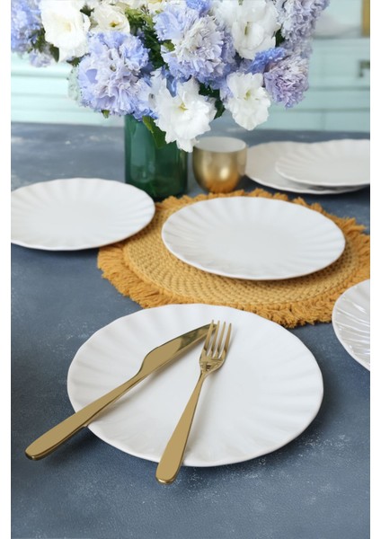 Beyaz Sirius Pasta Tabağı 22 cm 6 Adet 004 modelleri