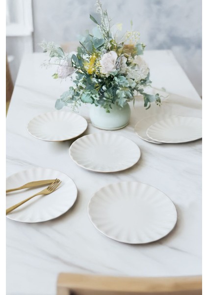 Beyaz Sirius Pasta Tabağı 22 cm 6 Adet 004 fırsatları