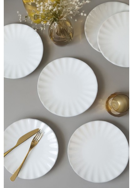 Beyaz Sirius Pasta Tabağı 22 cm 6 Adet 004 indirimleri