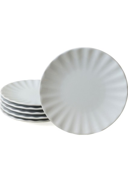Beyaz Sirius Pasta Tabağı 22 cm 6 Adet 004