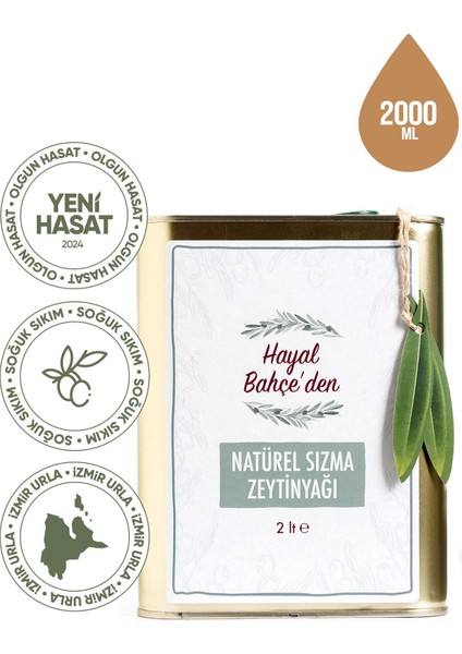 Olgun Hasat Natürel Sızma Zeytinyağı 2 Litre | Soğuk Sıkım, Izmir Urla, Yeni Hasat, Düşük Asidite