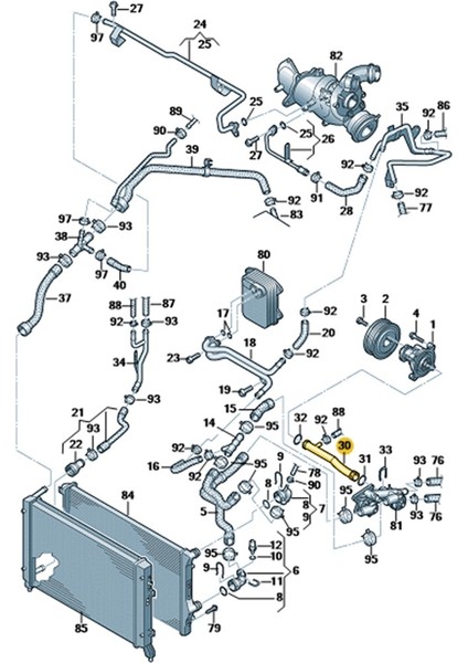 Vw Passat B7 2011-2014 1.4tsi Cax Motor Termostat Su Borusu 03C121065B