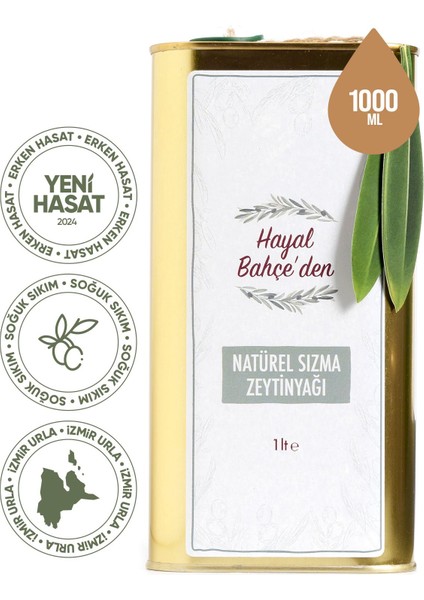 Erken Hasat Natürel Sızma Zeytinyağı 1 Litre | Soğuk Sıkım, Izmir Urla, Yeni Hasat, Düşük Asidite