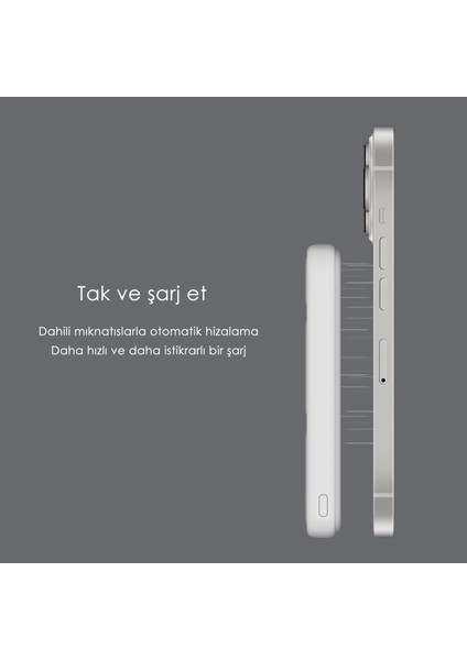 Magsafe Powerbank 7000MAH 20W Hızlı Şarj Standlı ve Taşınabilir Apple iPhone ve Android Uyumlu