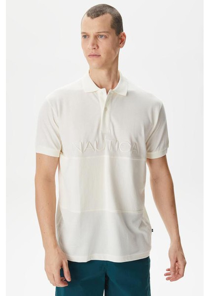 Erkek Classic Fit Polo T-Shirt - Ekru