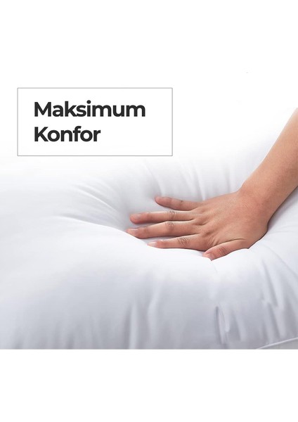 Elyaf Dolgulu 1 Adet Silikon Yastık 50 x 70 cm Pamuk Antibakteriyel Otel Yastık Beyaz Yumuşak modelleri