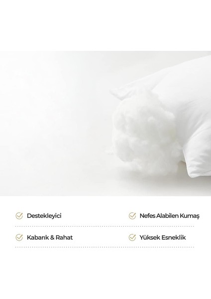 Elyaf Dolgulu 1 Adet Silikon Yastık 50 x 70 cm Pamuk Antibakteriyel Otel Yastık Beyaz Yumuşak fırsatları