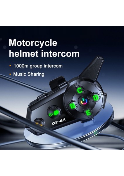6 Kişi Eşleşmeli 2 Kişi Uyumlu Konuşmalı Motosiklet Intercom 500M Mesafeli Müzik Paylaşımlı