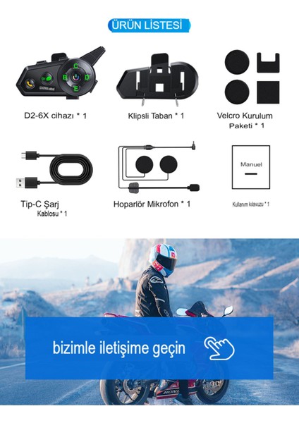 6 Kişi Eşleşmeli 2 Kişi Uyumlu Konuşmalı Motosiklet Intercom 500M Mesafeli Müzik Paylaşımlı modelleri