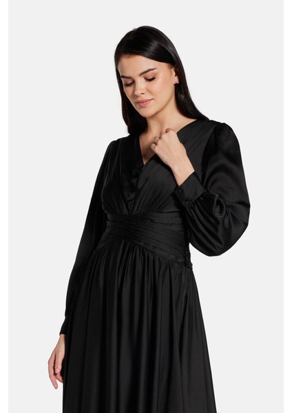 Kadın Helene Maxi Elbise - Siyah fırsatları