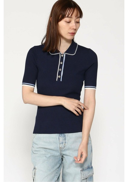 Kadın Thalia Polo Yaka T-Shirt - Lacivert