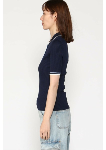 Kadın Thalia Polo Yaka T-Shirt - Lacivert modelleri
