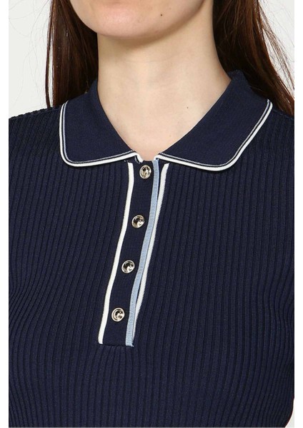 Kadın Thalia Polo Yaka T-Shirt - Lacivert fırsatları