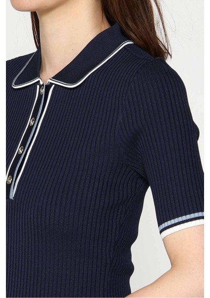Kadın Thalia Polo Yaka T-Shirt - Lacivert indirimleri